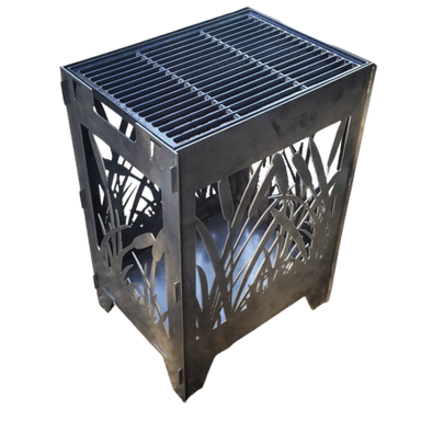 Reeds Fire Pit Grill with Raw Steel Finish