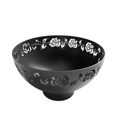 Rose Fire Pit with Black Finish
