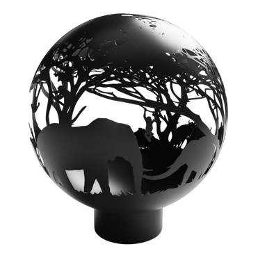 Savannah Fire Pit Sphere in Black Finish