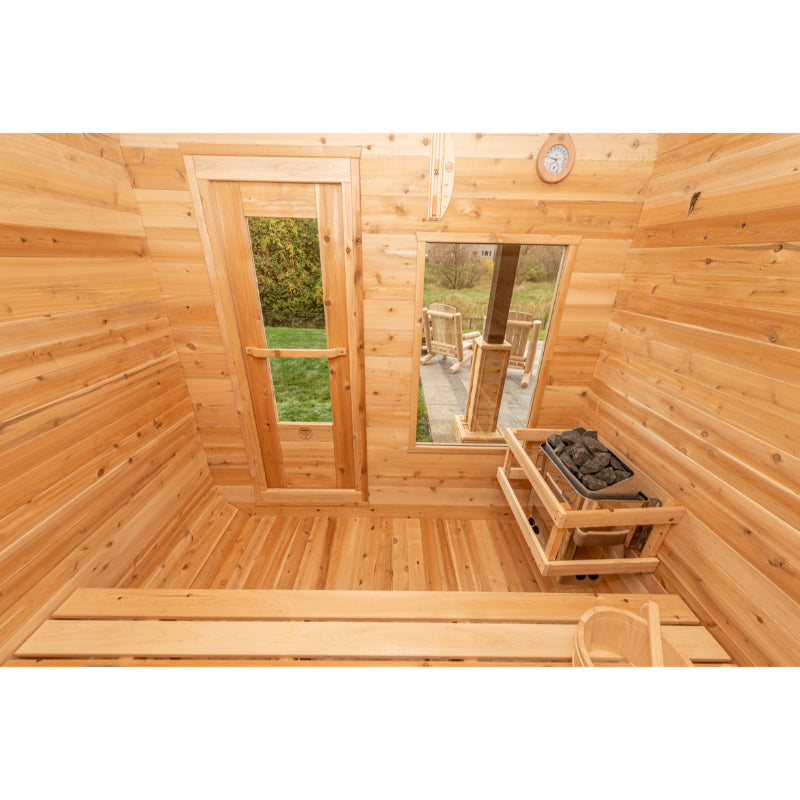 Luna Sauna Interior View of Front Wall