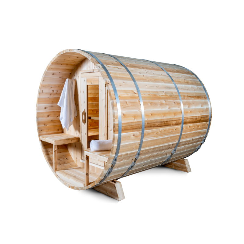 Dundalk LeisureCraft Serenity Barrel Sauna Side View