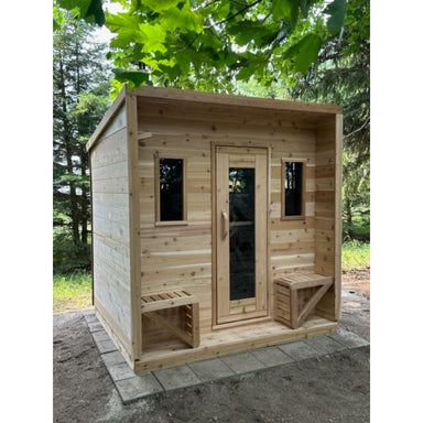 True North Saunas Cedar Cabin Sauna in Backyard
