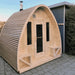 True North Saunas Outdoor Pod Sauna With Woodfired Stove On Backyard Patio