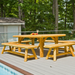 Dundalk Cedar Log Table with Benches beside Pool