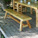 72 inch outdoor cedar bench at dining table on deck