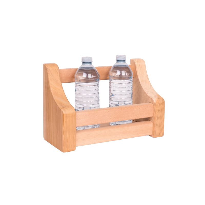 Cedar Sauna Shelf with Water Bottles