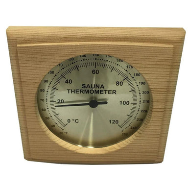 Square Cedar Thermometer Top Angle View