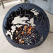 Deathstar Fire Pit with Black Finish and propane fire and fire stones