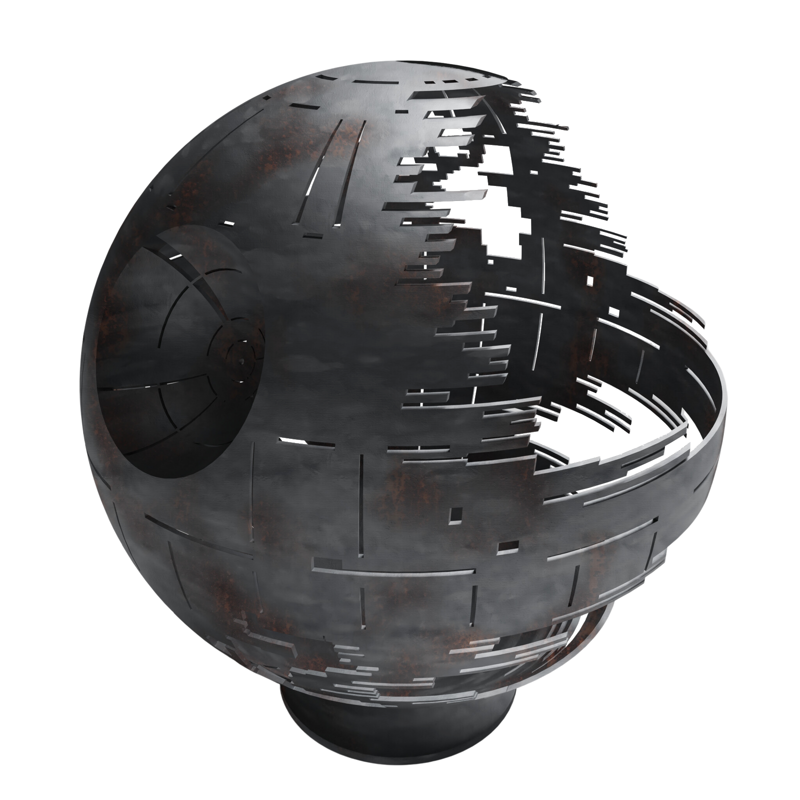 Deathstar Fire Pit with Raw Steel Finish