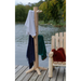 Log Towel Tree Rack on Lake Dock