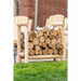 Cedar Log Firewood Rack in backyard