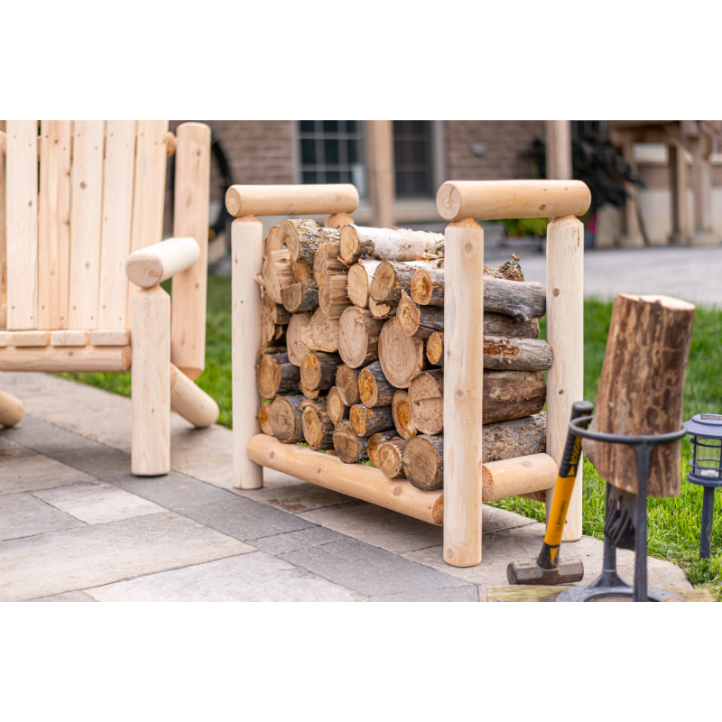 Cedar Log Firewood Rack My Backyard Lodge