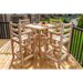 Cedar Log Bistro Table with chairs on a deck