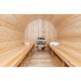 Tranquility Barrel Sauna Inside View of Back Wall with Electric Heater